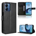 For Motorola Moto G14 4G Diamond Texture Leather Phone Case(Black) - 1