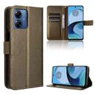 For Motorola Moto G14 4G Diamond Texture Leather Phone Case(Brown) - 1