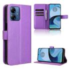 For Motorola Moto G14 4G Diamond Texture Leather Phone Case(Purple) - 1