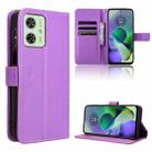 For Motorola Moto G54 5G Diamond Texture Leather Phone Case(Purple) - 1
