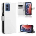 For Motorola Moto G Play 4G 2024 Diamond Texture Leather Phone Case(White) - 1