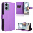 For Motorola Moto G34 5G Diamond Texture Leather Phone Case(Purple) - 1