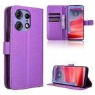 For Motorola Edge 50 Pro Diamond Texture Leather Phone Case(Purple) - 1