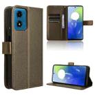 For Motorola Moto E14 / G04s / G24 Power Diamond Texture Leather Phone Case(Brown) - 1