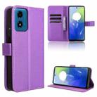 For Motorola Moto E14 / G04s / G24 Power Diamond Texture Leather Phone Case(Purple) - 1