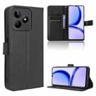 For Realme C53 4G / Narzo N53 4G Diamond Texture Leather Phone Case(Black) - 1