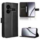 For Realme GT5 5G Diamond Texture Leather Phone Case(Black) - 1