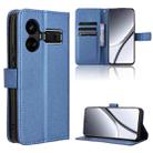 For Realme GT5 5G Diamond Texture Leather Phone Case(Blue) - 1