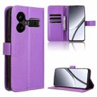 For Realme GT5 5G Diamond Texture Leather Phone Case(Purple) - 1