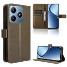 For Realme C63 4G / C61 4G / Narzo N63 4G Diamond Texture Leather Phone Case(Brown) - 1