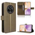 For Realme 14 Pro 5G Diamond Texture Leather Phone Case(Brown) - 1
