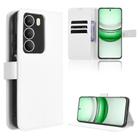 For Realme 14x 5G Malaysia / V70 Diamond Texture Leather Phone Case(White) - 1