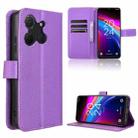 For TCL 503 Diamond Texture Leather Phone Case(Purple) - 1