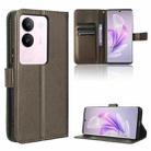 For vivo S17 5G / S17 Pro Diamond Texture Leather Phone Case(Brown) - 1