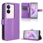For vivo S17 5G / S17 Pro Diamond Texture Leather Phone Case(Purple) - 1