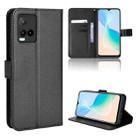 For vivo Y21 2021 / Y21s Diamond Texture Leather Phone Case(Black) - 1