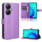 For vivo Y35+ Diamond Texture Leather Phone Case(Purple) - 1