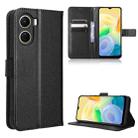 For vivo Y16 / iQOO Z7i Diamond Texture Leather Phone Case(Black) - 1