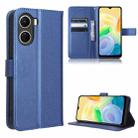 For vivo Y16 / iQOO Z7i Diamond Texture Leather Phone Case(Blue) - 1