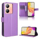 For vivo Y27 / Y36 5G / 4G Diamond Texture Leather Phone Case(Purple) - 1