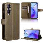 For vivo Y17s 4G Diamond Texture Leather Phone Case(Brown) - 1