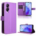 For vivo Y17s 4G Diamond Texture Leather Phone Case(Purple) - 1