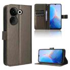 For Tecno Camon 20 Pro Diamond Texture Leather Phone Case(Brown) - 1