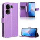 For Tecno Camon 20 Pro Diamond Texture Leather Phone Case(Purple) - 1