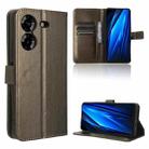 For Tenco Pova 5 Diamond Texture Leather Phone Case(Brown) - 1