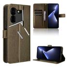 For Tecno Pova 5 Pro Diamond Texture Leather Phone Case(Brown) - 1