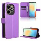 For Tecno Spark Go 2024 Diamond Texture Leather Phone Case(Purple) - 1