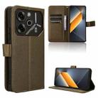 For Tecno Pova 6 Pro 5G Diamond Texture Leather Phone Case(Brown) - 1