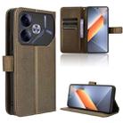 For Tecno Pova 6 4G Diamond Texture Leather Phone Case(Brown) - 1