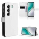 For Tecno Camon 40 Pro 4G / 5G Diamond Texture Leather Phone Case(White) - 1