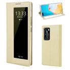 For Huawei P40 ViLi DMX-54 Shockproof TPU + PU Leather View Window Magnetic Attraction Horizontal Flip Protective Case with Card Slots & Holder & Sleep / Wake-up(Champagne Gold) - 1