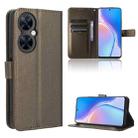 For Huawei Enjoy 60 Pro / nova 11i Diamond Texture Leather Phone Case(Brown) - 1