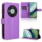 For Huawei Mate 60 Pro 5G Diamond Texture Leather Phone Case(Purple) - 1