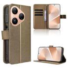 For Huawei Pura 80 5G Diamond Texture Leather Phone Case(Brown) - 1