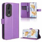 For Honor 90 Pro 5G Diamond Texture Leather Phone Case(Purple) - 1