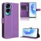 For Honor X50i Big Hole / 90 Lite Diamond Texture Leather Phone Case(Purple) - 1