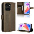 For Honor X6a 4G Diamond Texture Leather Phone Case(Brown) - 1