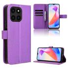 For Honor X6a 4G Diamond Texture Leather Phone Case(Purple) - 1