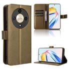 For Honor X9b 5G Diamond Texture Leather Phone Case(Brown) - 1