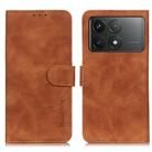 For Xiaomi Poco F6 Pro KHAZNEH Retro Texture Flip Leather Phone Case(Brown) - 1