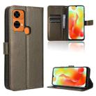 For Oukitel C33 Diamond Texture Leather Phone Case(Brown) - 1