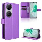 For Oukitel C38 Diamond Texture Leather Phone Case(Purple) - 1