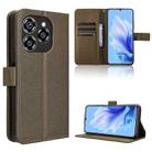 For Oukitel C50 Diamond Texture Leather Phone Case(Brown) - 1