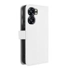 For Oukitel C58 / C58 Pro Diamond Texture Leather Phone Case(White) - 3