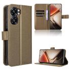 For Oukitel C58 / C58 Pro Diamond Texture Leather Phone Case(Brown) - 1