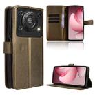 For Oukitel C60 / C60 Pro Diamond Texture Leather Phone Case(Brown) - 1